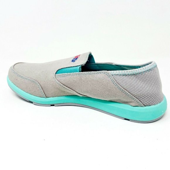 XtraTuf Yellowtail Grey Seafoam Slip Resistant Womens Canvas Slip On Shoes - Picture 3 of 5